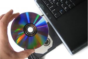 DVD inserted into computer